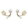 thumbnail image 1 of NUOKO Earrings Two Flower Pearl Stud Earrings In One, 1 of 5