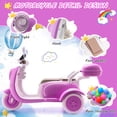 thumbnail image 3 of Farmdex 12V Kids Electric Motorcycle, 2 Seater Ride on Toys, 3 Wheel Ride on Motorcycle with Storage Box, USB, Music, LED Lights, Age 2+, Rose Red, 3 of 9