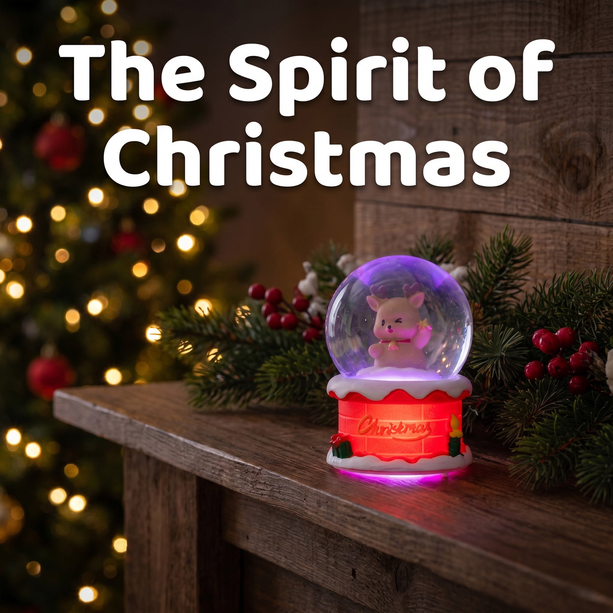 Unique Bargains Crystal Ball Shatterproof LED Glitter Snow Globe Red E 2.6" x 2.6" x 3.7"