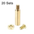 thumbnail image 3 of Unique Bargains Laiton Hexagonal Mâle-Femelle Vis Écrou Kit 20 Ensembles 20mm + 6mm, 3 of 6
