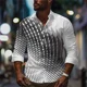 thumbnail image 1 of Camisa informal de negocios para hombre, primavera/verano, con botones de solapa, manga larga, estampado de mariposas que cambian de color, tela cómoda, 1 of 6