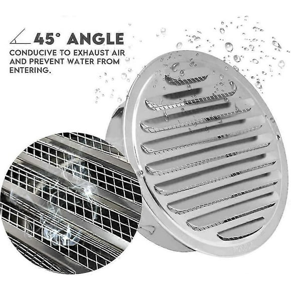 Sphere Stainless Steel Air Vent Grille Thicken Wall Mount Range Hood Exhaust Covers (200mm)