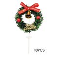 thumbnail image 2 of 10 Pieces Mini Christmas Wreaths 2.56" Artificial Xmas Wreath Hanging Ornaments for Cake Decor,Cute Miniature Wreaths for Door Windows Wall Stairs Christmas Tree Decorations, 2 of 7