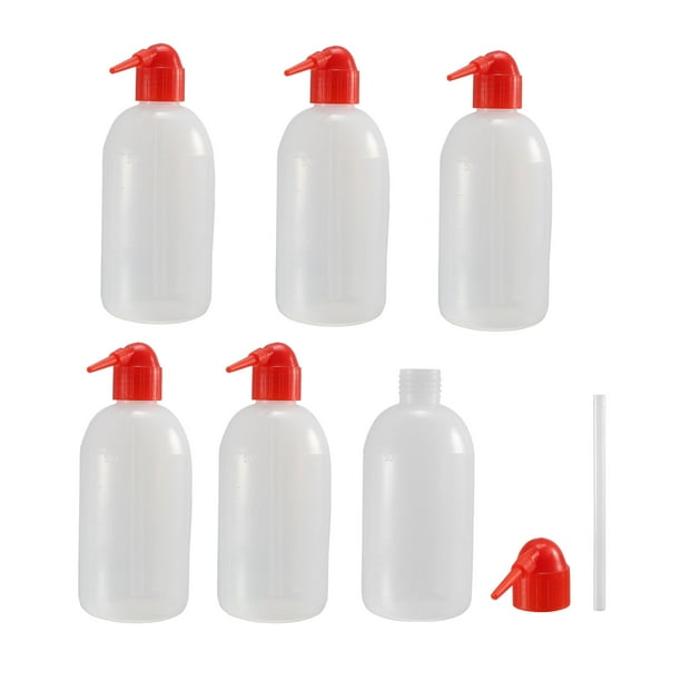 Plastic Wash Bottle Squeeze Bottle 500ml/17oz Red Narrow Mouth Lab Tip Liquid Storage Watering