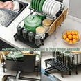 thumbnail image 5 of Large Dish Drying Rack with Drainboard Set, Stainless Steel Detachable 2-in-1 Large-Capacity 2-Tier Over The Sink Anti-Rust Dish Rack and Dish Drainer for Kitchen Counter, 5 of 6