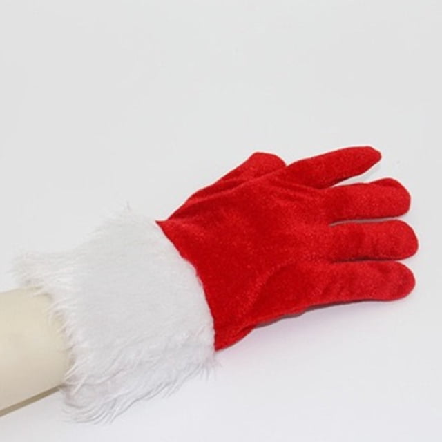 Gants de Noël en Tricot Anti-Froid Épais Gants Mitaines Gants d'Hiver Rouges