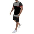 thumbnail image 1 of Rinsvye Mens Spring Summer Leisure Short Suit Set for Men Sports Breathable Absorbing Stitching Small Mens Suit Printed Short Sleeve Shorts Suits Two Piece Set, 1 of 7