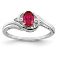 thumbnail image 3 of 925 Sterling Silver Rhodium Plated Diamond and Ruby Ring Size 8, 3 of 6