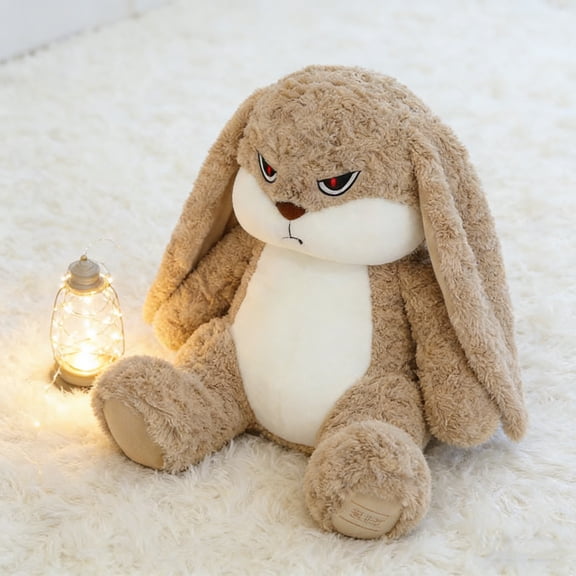10.62 Inch Angry Bunny Stuffed Animal - Soft Rabbit Plush, Fun Easter Decor Accent, Perfect Easter Gift for Kids, Birthdays & Baby Shower Gifts