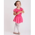 thumbnail image 5 of Oudiya Girls Ballet Leotards Ruffle Sleeve Shinny Dance Dress Outfits Toddler Ballerina Clothes for Kids 3-11Y, 5 of 6