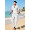 thumbnail image 3 of COOFANDY Men's Cotton Linen Pants Elastic Waist Drawstring Summer Beach Trousers Casual Yoga Pant, 3 of 6