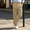 thumbnail image 3 of ZGRBOU Mens Casual Dress Pants Old Money Pleated Baggy Slacks Fall Business Straight Leg Work Trousers with Pockets, 3 of 7