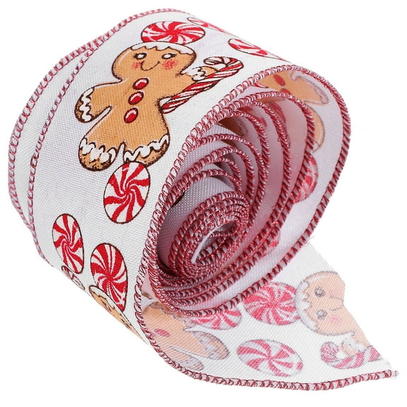WEUVEB Merry Christmas Ribbon Wired for Holiday Decorations Multi 1 Roll