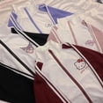 thumbnail image 5 of Sanrio Hello Kitty-abrigos de retales con cremallera Y2k, chaquetas a rayas con cuello levantado, uniforme de estudiante, abrigos de béisbol, chaqueta informal para mujer, 5 of 5