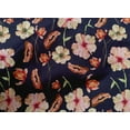 thumbnail image 4 of oneOone Cotton Poplin Navy Blue Fabric Flower Watercolor Sewing Material Print Fabric By The Yard 56 Inch Wide, 4 of 4