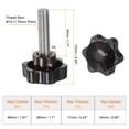 thumbnail image 2 of Uxcell 2 Pieces Star Knobs M12 x 45mm 304 Stainless Steel Threaded Stud 46mm 6-Star Head Clamping Thumb Screw Black, 2 of 7