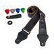thumbnail image 3 of Correa para guitarra acústica, correa para el hombro para guitarra, accesorios para cinturón con soporte para púas, accesorio de guitarra ajustable negro, 3 of 10