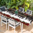 thumbnail image 2 of Christmas Tree Table Cloths for 8 Foot Rectangle Tables, Black Red Plaid Xmas Tree Snowflake Patio Waterproof Elastic Fitted Tablecloths, Washable Rectangular Table Cover for Camping, 2 of 8