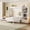 White, variant on Dolonm Queen Size Murphy Bed with Storage Compartments and Drawer, Foldable Platform Wall Bed Frame with Adjustable Shelves for Bedroom, White