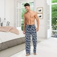thumbnail image 7 of Men's Lightweight Pajama Bottoms Purple Poppy Pattern Stretch Elastic Waist Side Pockets Spring Fall, 7 of 7