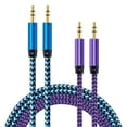 thumbnail image 1 of Cable de audio auxiliar AILKIN para coche, 3,5 mm, macho, azul y morado, 1 of 7