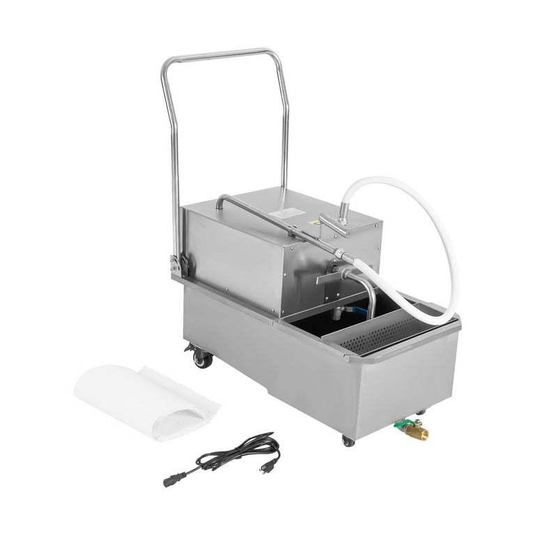 Anqidi Mobile Fryer Oil Filter Cart - 14.5 Gal Commercial