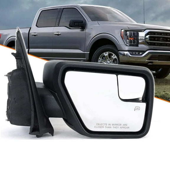 Passenger Right Side Door Mirror Heated Manual Folding For 21-23 Ford F-150 F150