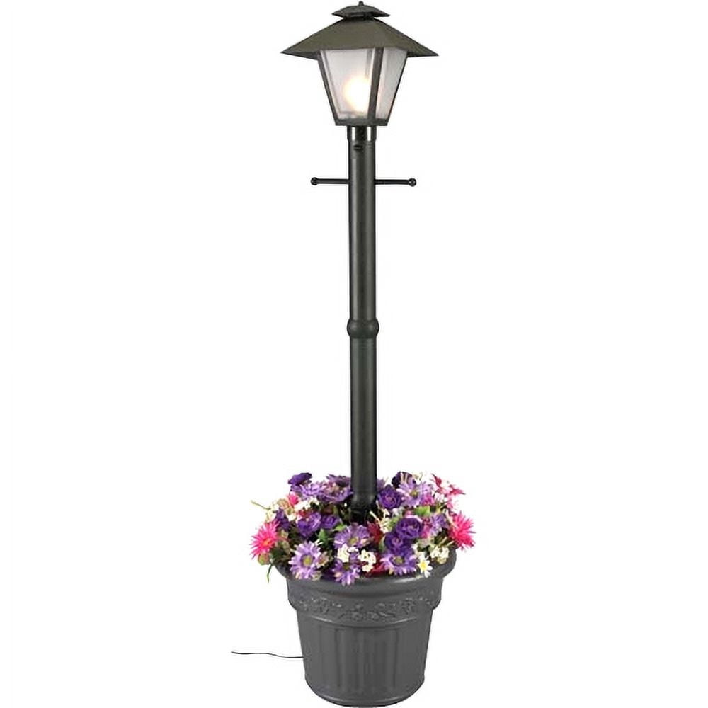 Patio Living Cape Cod 66001 - White - Single Coach Lantern Planter-Color:Black