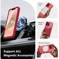 thumbnail image 3 of Magnetic for iPhone 13 Pro Max Case, [Compatible with MagSafe] [Full Camera Protection] Shockproof Protective Slim Translucent Matte Phone Case for iPhone 13 Pro Max 6.7'', Red, 3 of 13