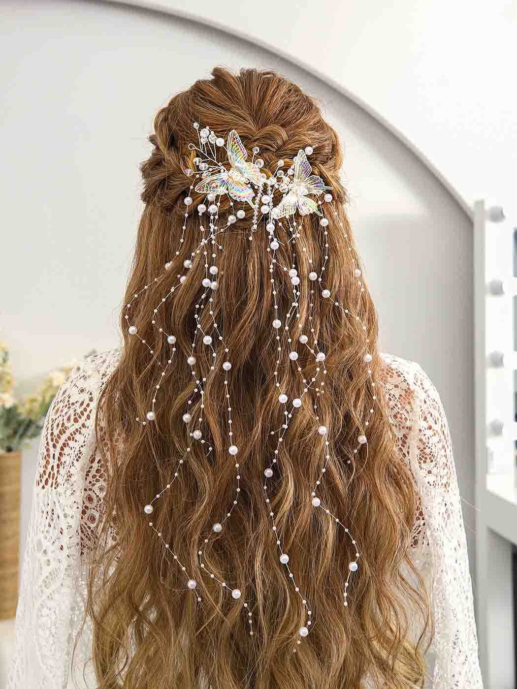 Leaf Bride Wedding Hair Vine Flower Bridal Headpieces Pearl  display picture 1