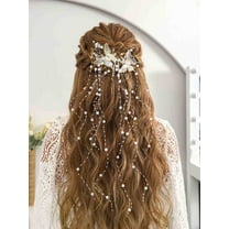 Butterflies Bride Wedding Hair Vine Silver Pearl Bridal Headband Rhinestone Headpiece Hair Accessories for Women and Girls