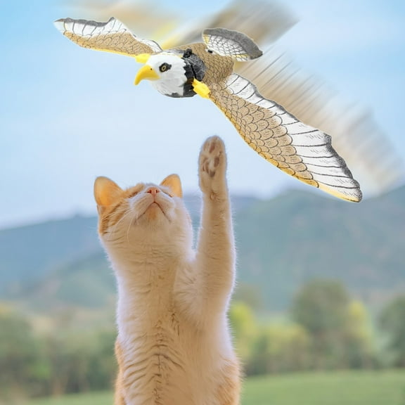 Cat Toy under $5! Yannianjz Automatic Moving Simulation Bird Toy, Interactive Hanging Fluttering Bird Toy for Indoor Cats, Battery Operated Cat Teaser Exercise Toy
