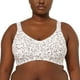 thumbnail image 2 of Sujetadores para dormir de talla grande para mujer Sujetador sin relleno cómodo con diseño inalámbrico floral de figura completa blanco C 40 Unique Bargains Sujetadores Básicos para Dormir, 2 of 6