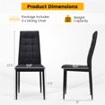 thumbnail image 6 of Demi Bonn Set of 4 Fabric Dining Chairs Set with Upholstered Cushion and High Back, Black, 6 of 7