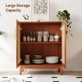 thumbnail image 7 of RichYa Sideboard Buffet Cabinet with Rattan Decorated Doors for Kitchen Living Room-Elm Color, 7 of 7