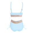 thumbnail image 6 of Women High Waisted Bikini Sets Two Piece Swimsuit for Women Tummy Control Swimsuits Color Block Drawstring Bathing Suit, 6 of 6