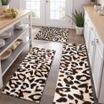 thumbnail image 2 of Beige and Black Of Leopard Print Kitchen Rugs Sets Of 3,Kitchen Runner Rugs Non Skid Washable,Decorative Kitchen Floor Mats for Kitchen,Sink,Laundry,17"x30"+ 17"x47" + 17"x59", 2 of 6