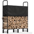 thumbnail image 1 of 4ft Firewood Rack Outdoor Indoor with Cover, Heavy Duty Firewood Storage Stand Log Rack, High Capacity, Water-Resistant Cover, Black Rust-Resistant Coating, 1 of 7