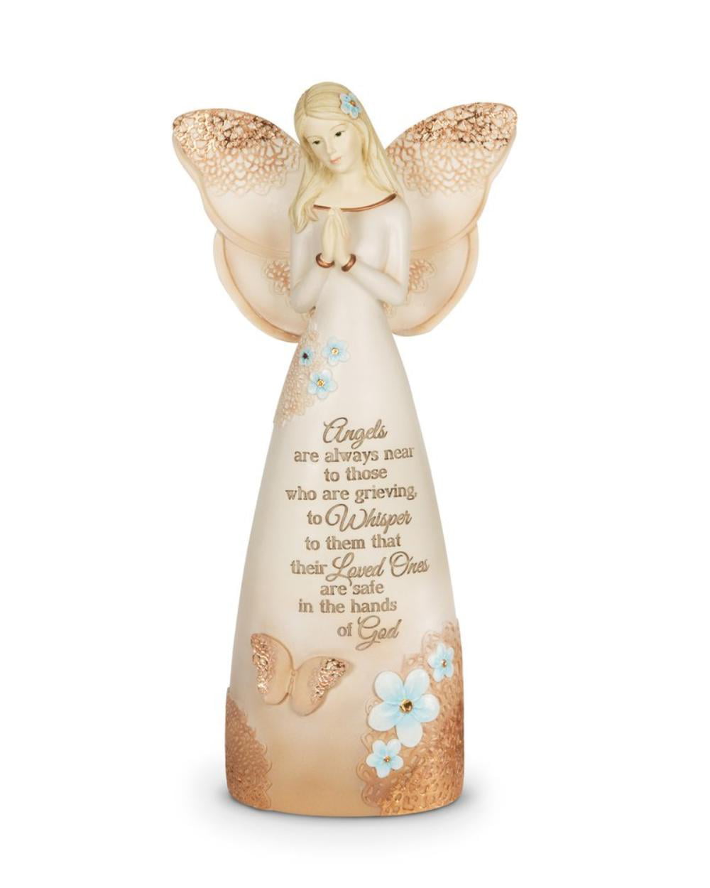 Olive Praying Ange with Wing 6.5 x 8.5 Resin Decorative Outdoor Standing Planter