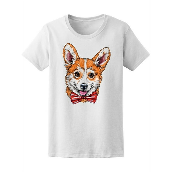 Cute Corgi Puppy Sketch T-Shirt Women -Image by Shutterstock, Female x-Large