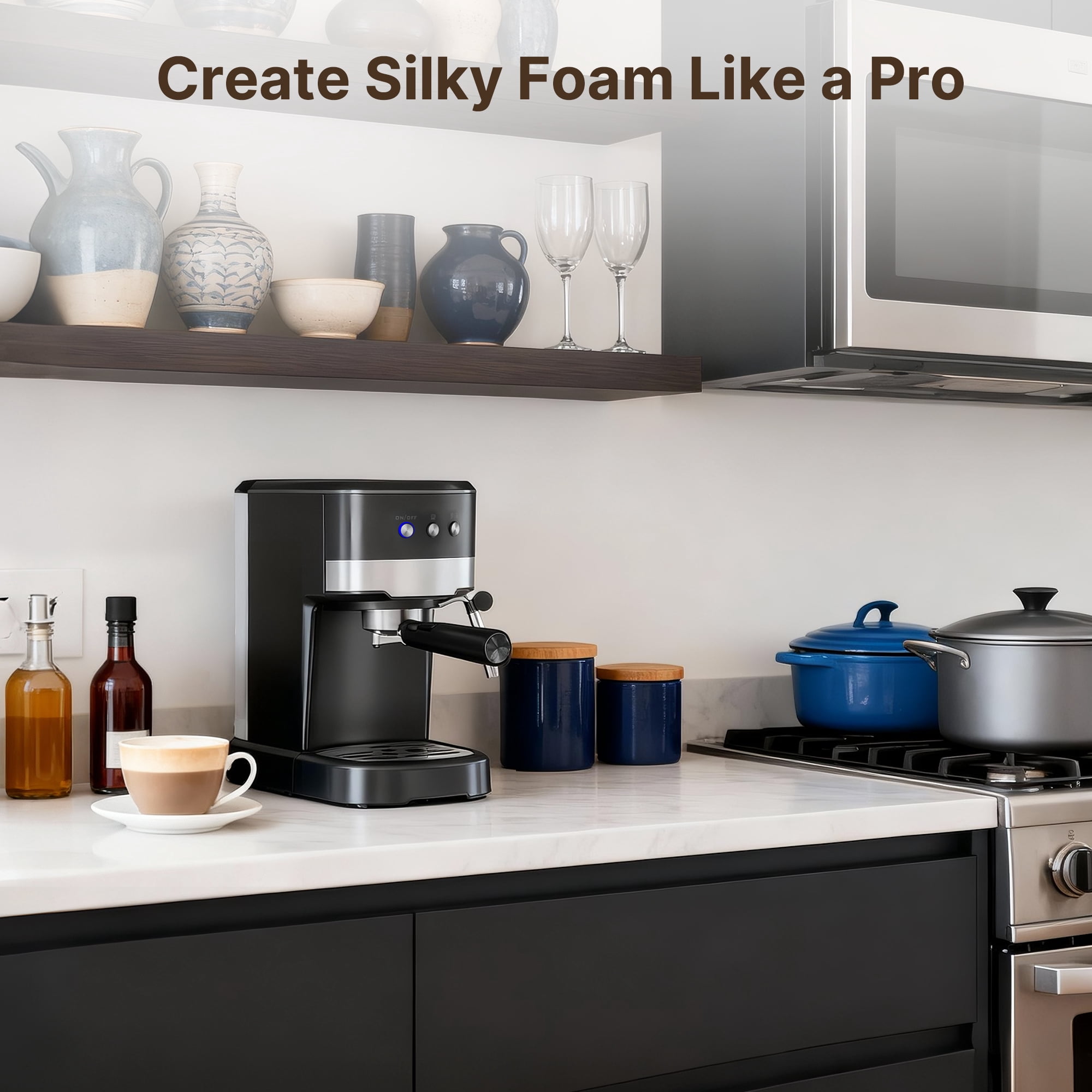 Expresso Machine 15 Bar with Auto Milk Frother, Professional Espresso Maker with Steam Wand