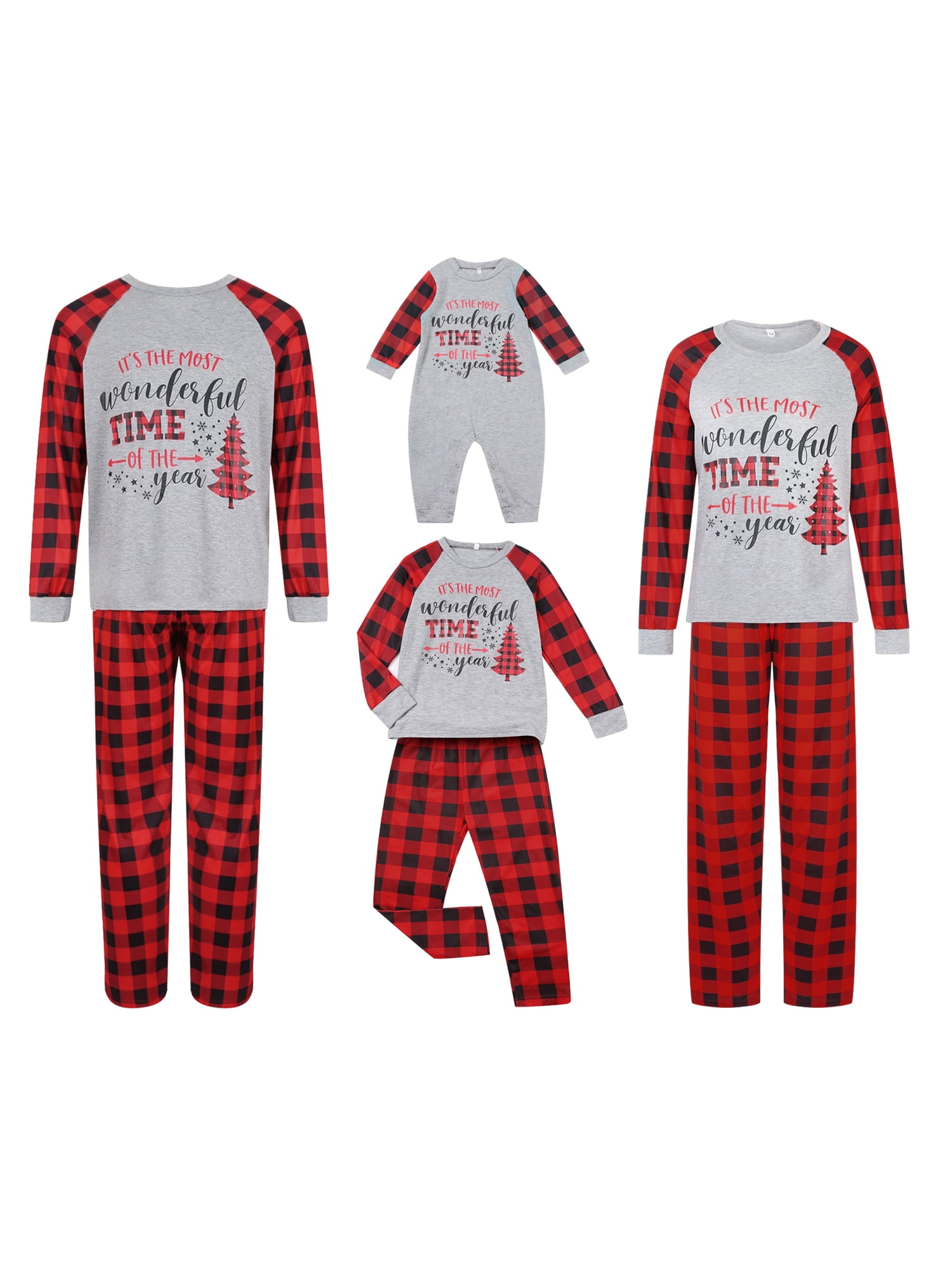 Afunbaby Christmas Family Matching Pajamas Sets, Xmas Pjs Plaid ...
