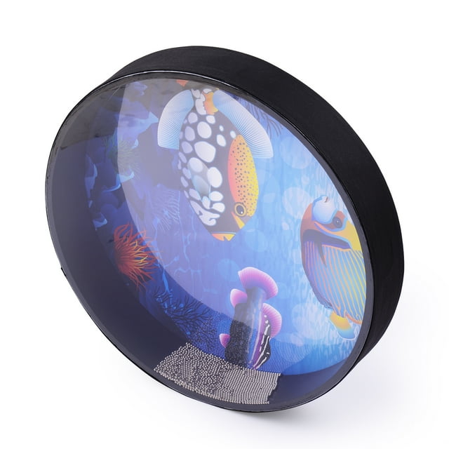 16 Inch Ocean Drum Wooden Handheld Sea Drum Percussion Instrument Gentle Sea Sound Musical Toy Gift for Kids