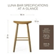 thumbnail image 6 of Maven Lane Luna Bar Stool in Rustic Natural Wood Finish, Set of 4, 6 of 7