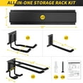 thumbnail image 5 of Garage Storage, Garage Organization, Wall Mount Garden Tool Organizer 48 Inches, 440lbs Adjustable Heavy Duty Metal Hooks, Yard Shed Rack Holder System Hanging Rake Broom Mop Snowboard, Men Gift, 5 of 7