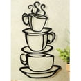 Black Coffee Cup Silhouette Metal Wall Art for Home Decoration, Java ...