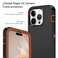 thumbnail image 2 of I-HONVA Compatible with iPhone 14 Pro Case,3-Layer Military Grade Drop Protection Anti-Slip Bumper Rugged Shockproof Dustproof Protection 6.1 inch Phone Case,Black Orange, 2 of 7