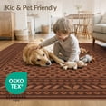 thumbnail image 4 of ODIKA 2'x3' Rust Geometric Medallion Traditional Washable Doormat Intricate Octagonal Motifs With Diamond Grid Layout And Multi Layered for Entryway, Kitchen, Laundry Room, Non-Slip, Low Pile, 4 of 7