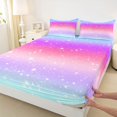 thumbnail image 5 of Homewish Psychedelic Stars Queen Sheets, Bllue Purple Pink Ombre Queen Sheet Sets, 4pcs (1 Flat Sheet, 1 Fitted Sheet and 2 Pillowcases), 5 of 6