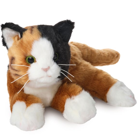 Bearington Callie Stuffed Cat Animal - 15" Realistic Calico Cat Plushies - Kitty Stuffed Animal with Soft Fur and Lifelike Details - Adorable, Cuddly Kitten Plush Gift for Kids and Toddlers